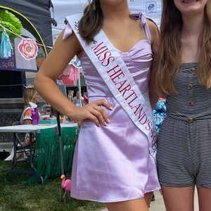 Lavender Satin Mini Dress